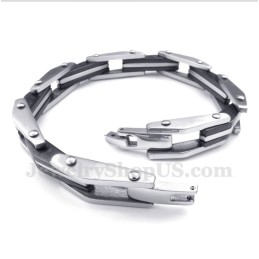 Heren Titanium Zwarte Armband
