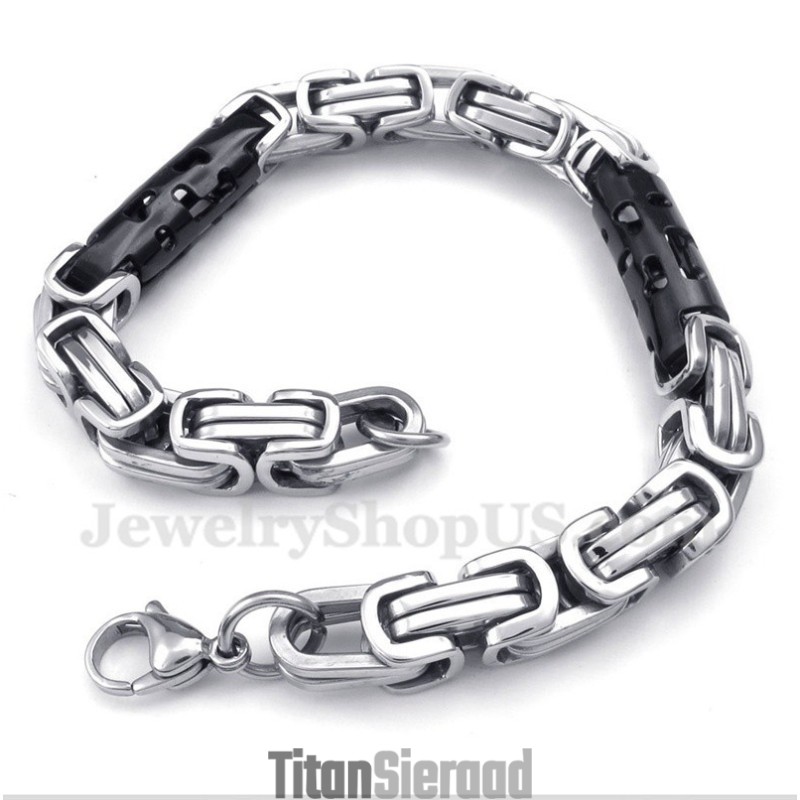 Heren Titanium Cilinder Zwarte Armband