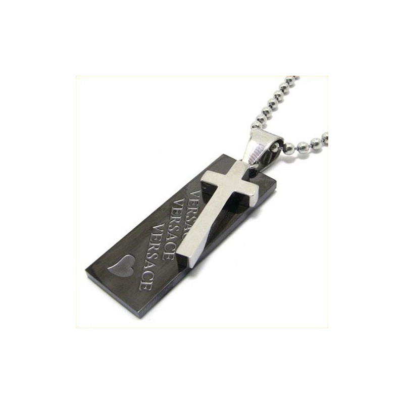 Liefdeshart Zwart Titanium Kruis Hanger Liefdeshart Zwart Titanium Kruis Hanger