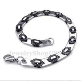 Heren Titanium Zwarte Ronde Armband
