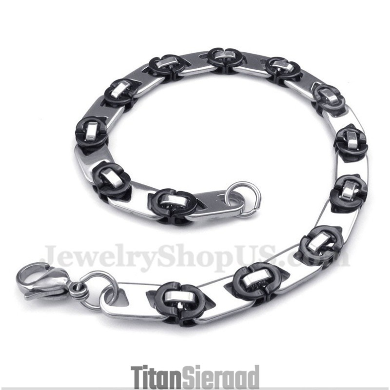 Heren Titanium Zwarte Ronde Armband Heren Titanium Zwarte Ronde Armband