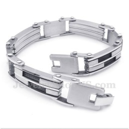 Heren Titanium Zwarte Kabelarmband