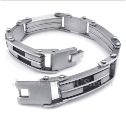 Heren Titanium Zwarte Kabelarmband
