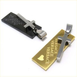 Liefdeshart Zwart Titanium Kruis Hanger