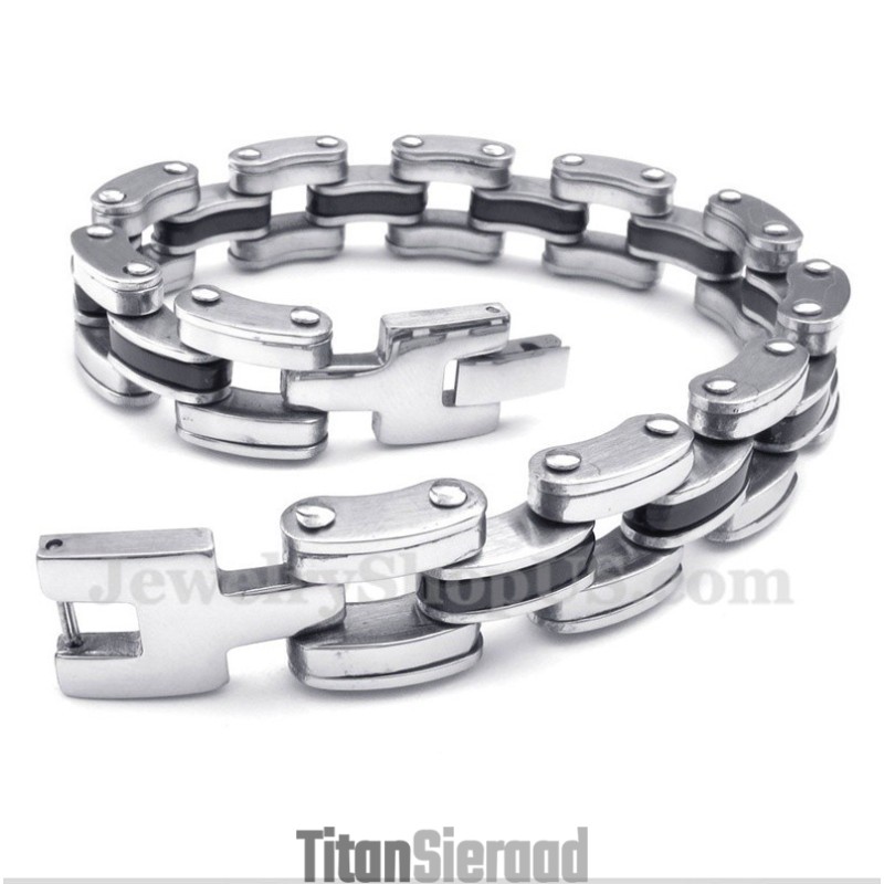 Heren Titanium Zwarte Armband