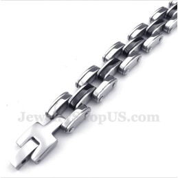 Heren Titanium Zwarte Armband