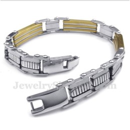 Heren Titanium Gouden Trapezium Armband