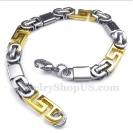 Herenarmband Van Titaniumgoud Met Grieks Meanderpatroon