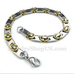 Heren Titanium Gouden Halve Maan Armband