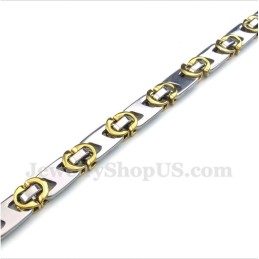 Heren Titanium Gouden Halve Maan Armband