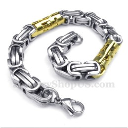 Heren Titanium Gouden Cilinder Armband