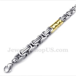 Heren Titanium Gouden Cilinder Armband