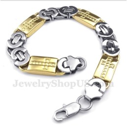 Titanium Gouden Kruisarmband Voor Heren