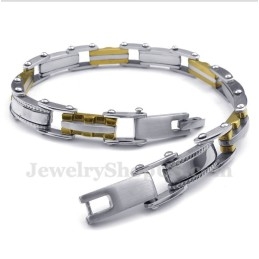 Heren Titanium Gouden Gekartelde Armband