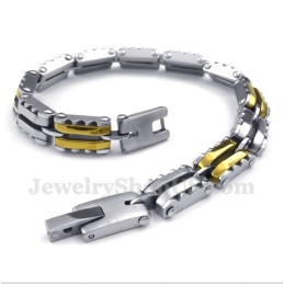 Heren Titanium Gouden Gekartelde Armband