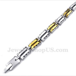 Heren Titanium Gouden Gekartelde Armband