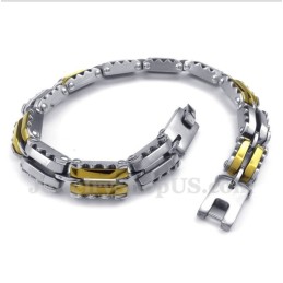 Heren Titanium Gouden Gekartelde Armband