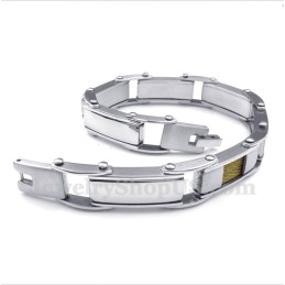Heren Titanium Gouden Kabelarmband
