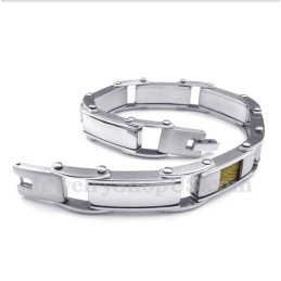 Heren Titanium Gouden Kabelarmband