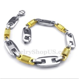 Heren Titanium Gouden Cilinder Armband
