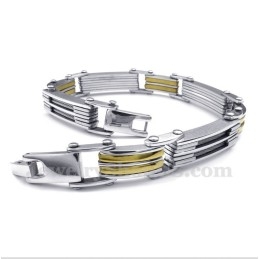 Heren Titanium Kabel Gouden Armband