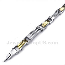 Heren Titanium Kabel Gouden Armband