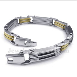 Heren Titanium Kabel Gouden Armband