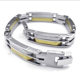 Heren Titanium Gouden Kabelarmband