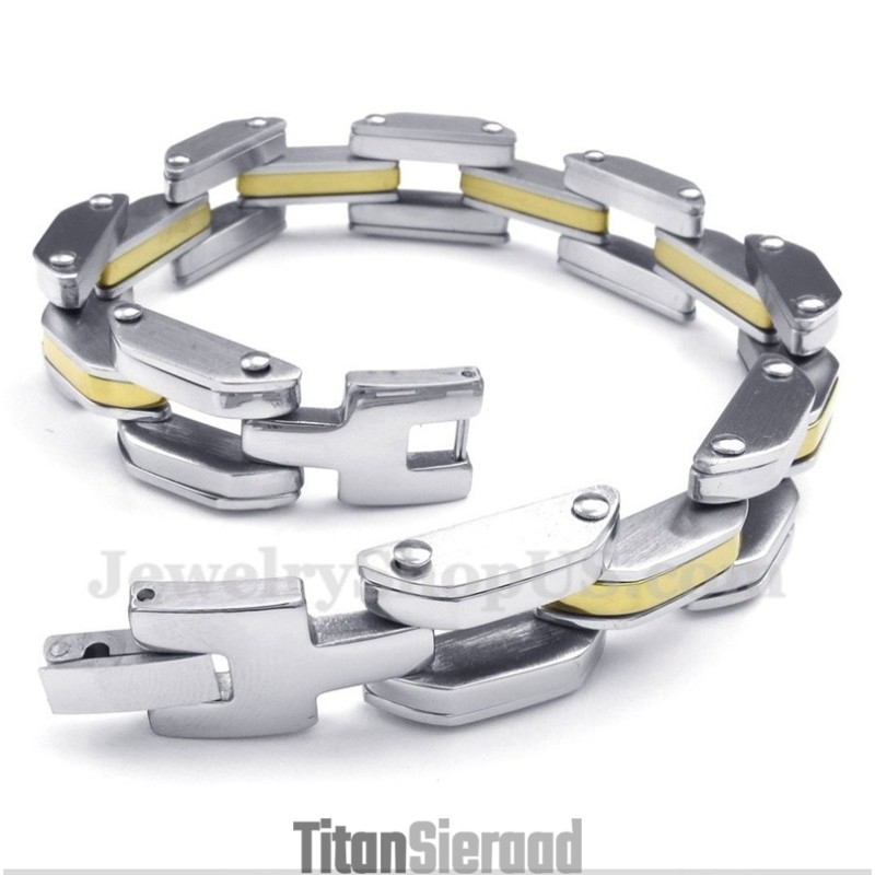 Heren Titanium Gouden Armband Heren Titanium Gouden Armband
