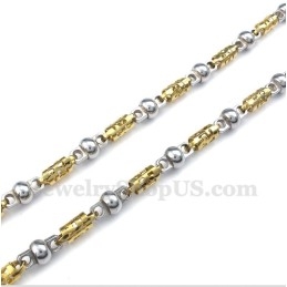 Titanium Gouden Holle Ketting Voor Heren