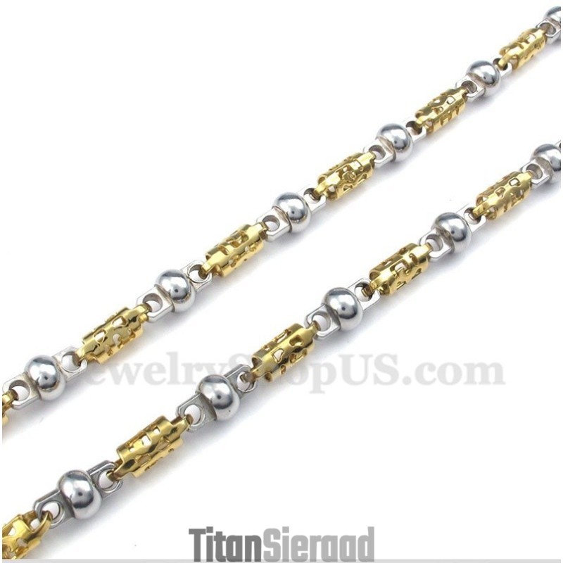 Titanium Gouden Holle Ketting Voor Heren