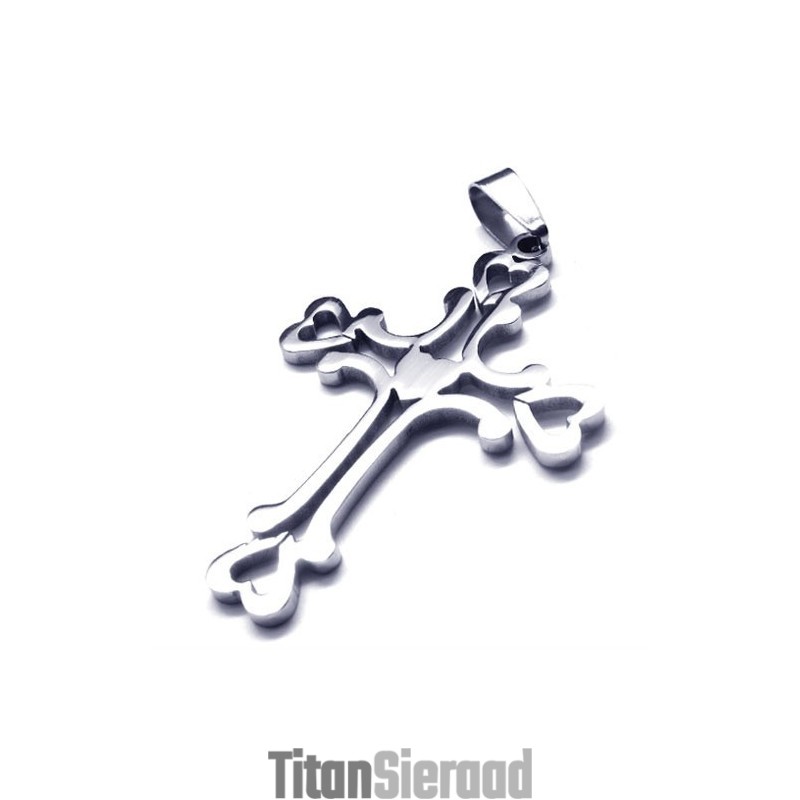 Zoete Hart Liefdeskruis Titanium Hanger