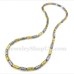 Heren Titanium Gouden Holle Cilinder Ketting