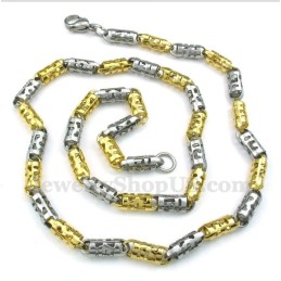 Heren Titanium Gouden Holle Cilinder Ketting