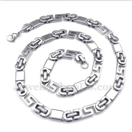 Heren Titanium Griekse Meanderpatroon Ketting