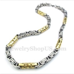 Heren Titanium Gouden Cilinder Ketting