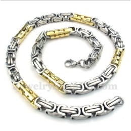 Heren Titanium Gouden Cilinder Ketting