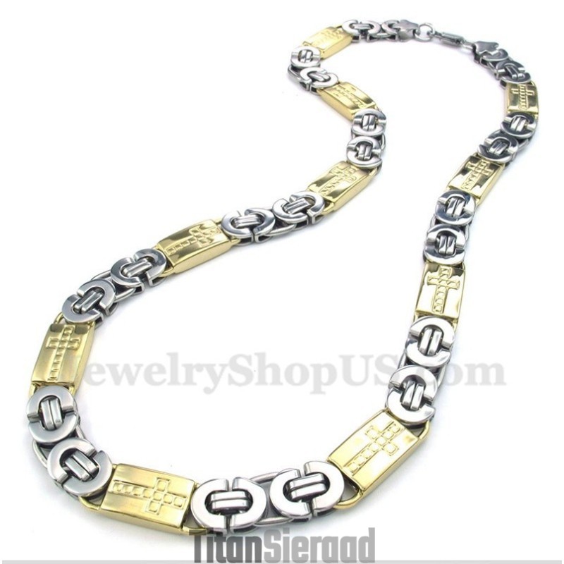 Titanium Gouden Kruisketting Voor Heren Titanium Gouden Kruisketting Voor Heren