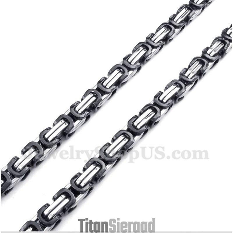 Heren Titanium Zwarte Ketting Heren Titanium Zwarte Ketting