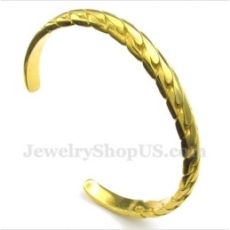 Heren Titanium Gegoten Gouden Armband