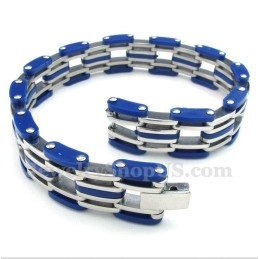 Heren Titanium Blauwe Rubberen Armband