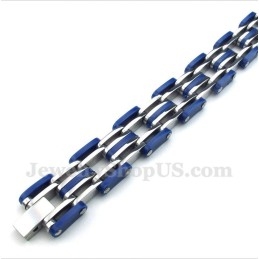 Heren Titanium Blauwe Rubberen Armband