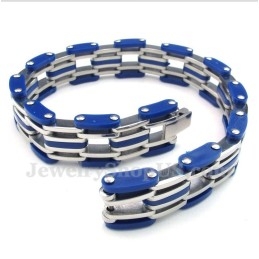 Heren Titanium Blauwe Rubberen Armband