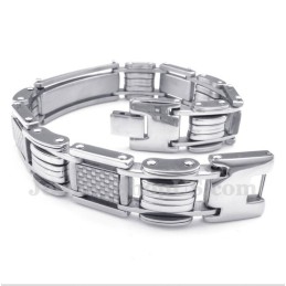 Heren Titanium Witte Koolstofvezel Armband