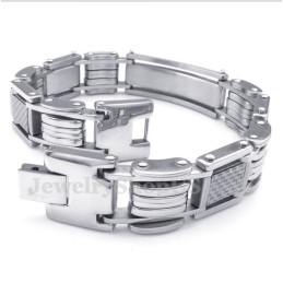 Heren Titanium Witte Koolstofvezel Armband