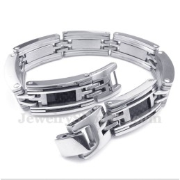 Heren Titanium Koolstofvezel Kabelarmband