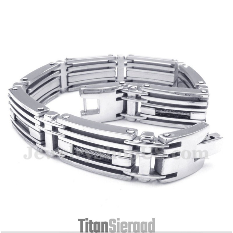Heren Titanium Kabelarmband