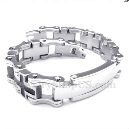 Titanium Zwarte Kruisarmband Voor Heren