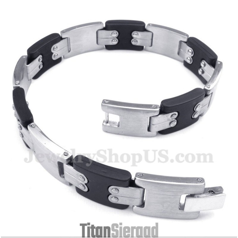 Heren Titanium Zwarte Armband Heren Titanium Zwarte Armband