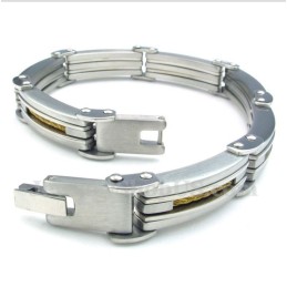 Heren Titanium Gouden Kabelarmband